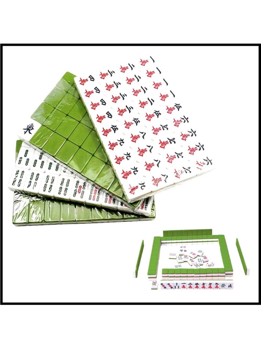 Mini Mahjong Set Travel Portable Tile Game Classic Chinese 144 Tiles